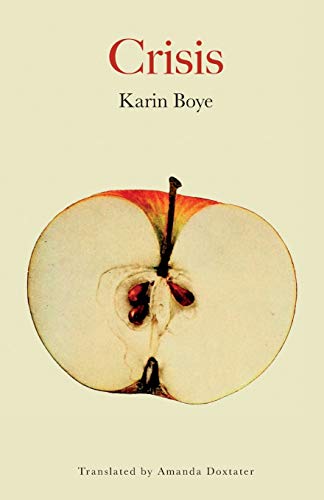Book cover for Crisis by Karin Boye featuring a sliced apple on cream background.