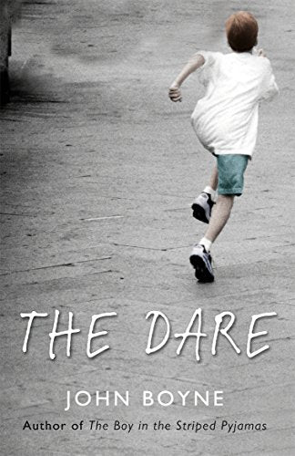 Book cover: boy running away from camera, title "The Dare" below.