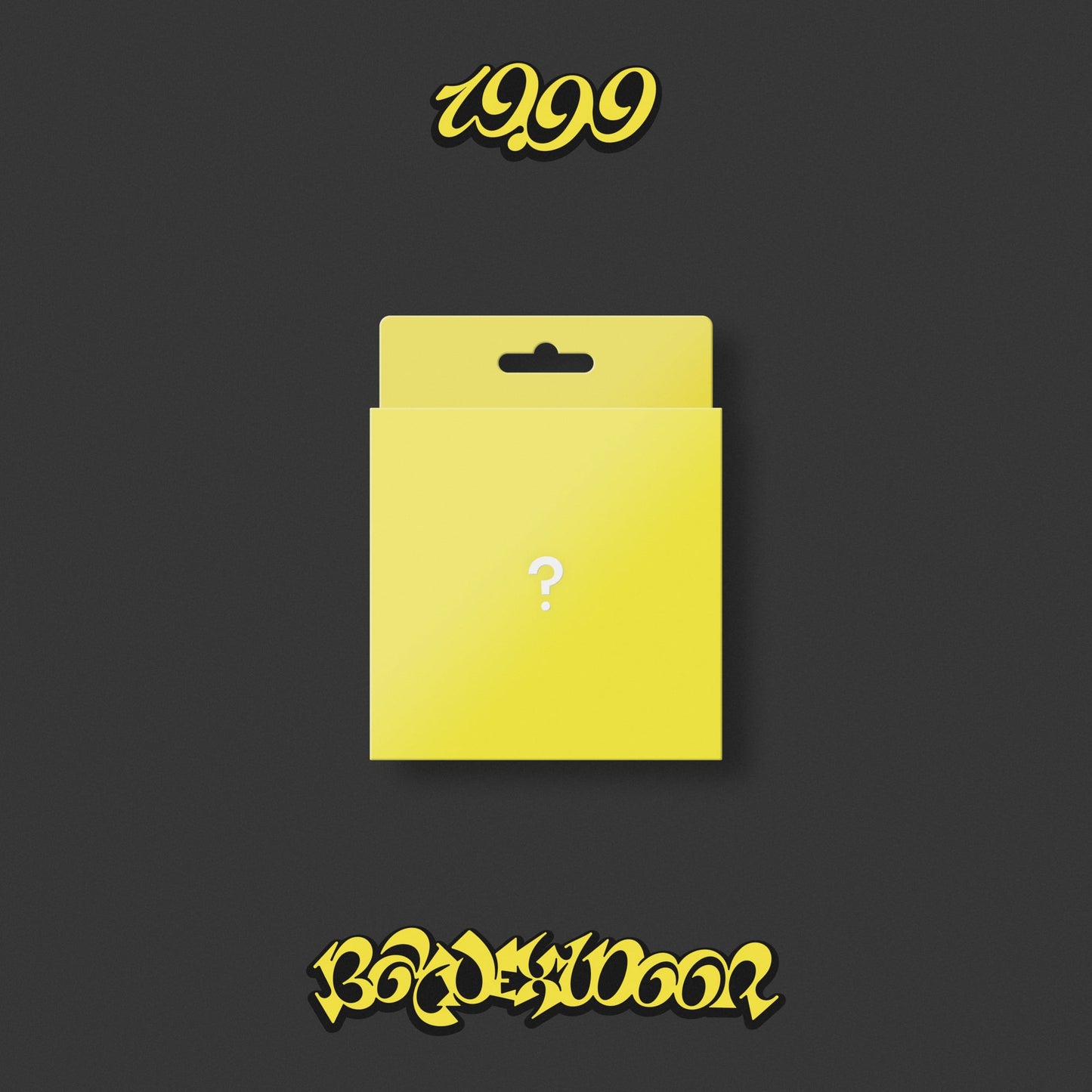 Yellow CD case with a question mark on a dark background.