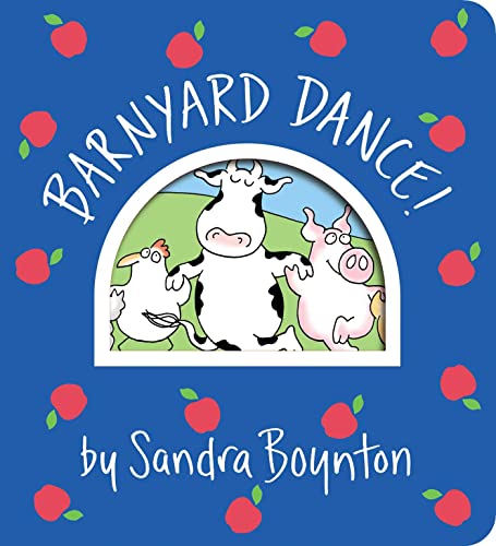 Book cover: cow, pig, and sheep dancing in a field.