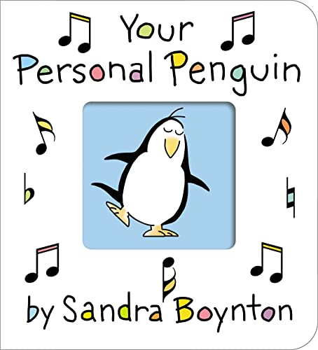 Book cover with a white penguin dancing in a blue square.