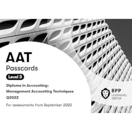 AAT Passcards for Level 3 Diploma in Management Accounting Techniques.