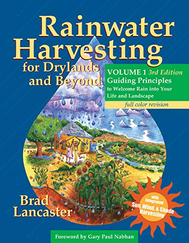 Book cover depicting a raindrop scene with a house and garden.