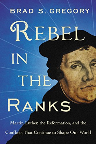 Book cover featuring a portrait of Martin Luther against a blue background.