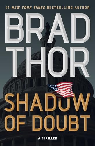 Book cover: “Shadow of Doubt” with US Capitol and waving flag.