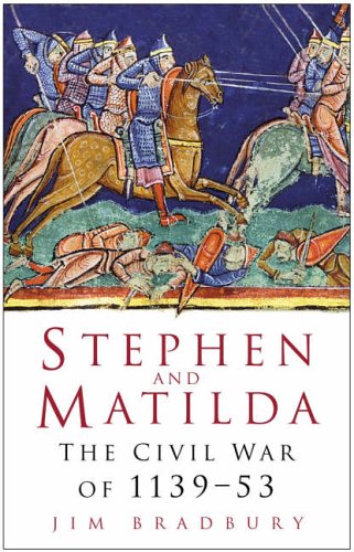 Book cover depicting medieval battle scene and title "Stephen and Matilda.