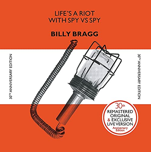 Billy Bragg album cover: coiled cable, light, and text on white background.