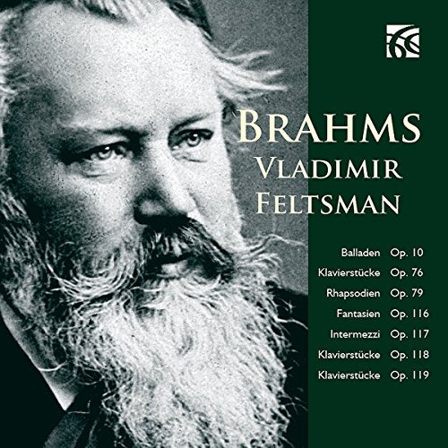 CD cover featuring a portrait of composer Johannes Brahms and pianist Vladimir Feltsman.