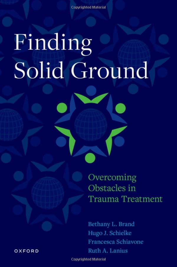 Book cover titled Finding Solid Ground with blue background and green star-shaped graphic.