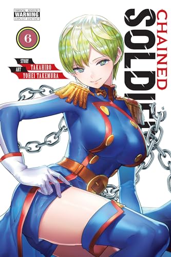 Manga volume cover: woman in blue military uniform with chains.
