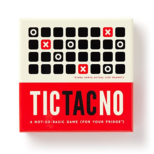 Tic Tac No game box with red and white text, black and red game board.
