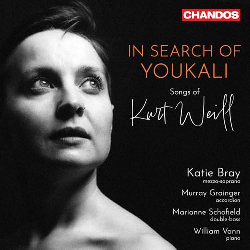 Black and white portrait of a woman with album title and artist names listed.