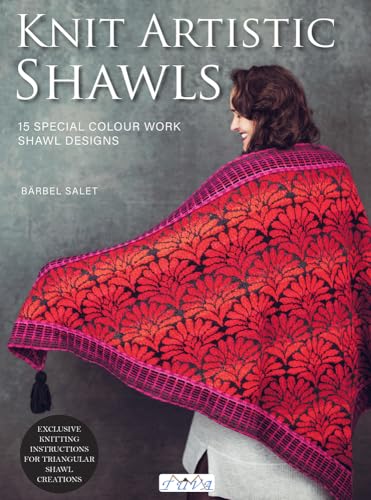 Book cover featuring a woman wearing a red and pink patterned knitted shawl.