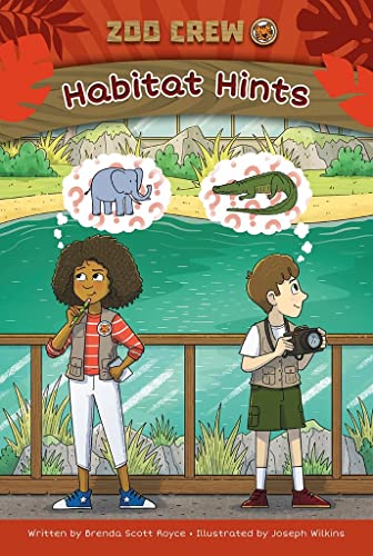 Book cover: "Habitat Hints" with children and animal thought bubbles.