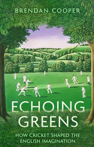 Book cover: cricket players on a green field beneath trees.