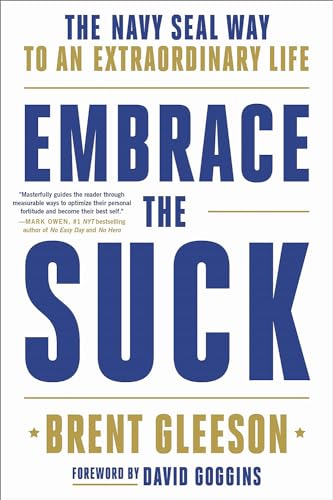 Book cover: “Embrace the Suck” in large navy text on a white background.