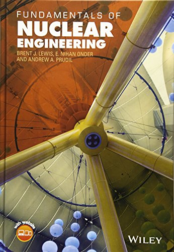 Textbook cover: "Fundamentals of Nuclear Engineering" with orange and blue design.