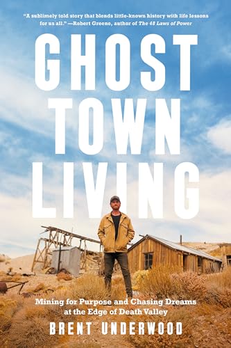 Book cover: man stands before weathered buildings in a desert landscape.