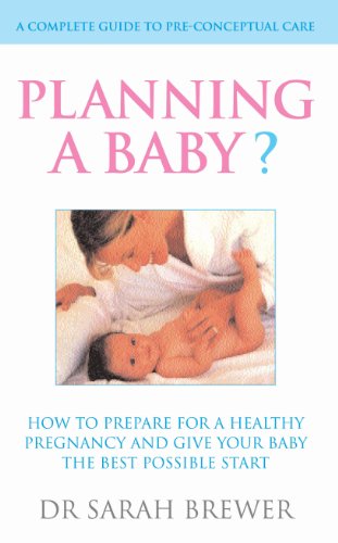 Book cover: "Planning A Baby?" with mother and baby image.