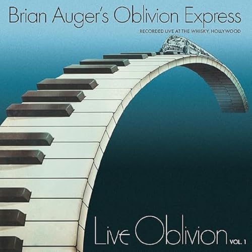 Album cover: a curved piano keyboard against a blue gradient sky.