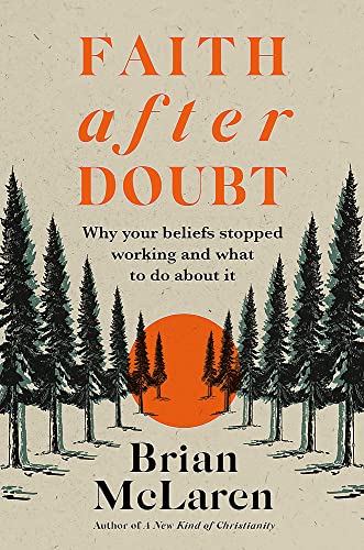 Book cover: "Faith after Doubt" with forest and sunset illustration.
