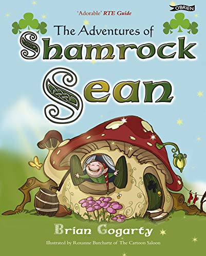 Book cover featuring a cartoon leprechaun peeking from a red mushroom house.