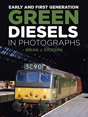 Book cover featuring a green British diesel locomotive at a station.