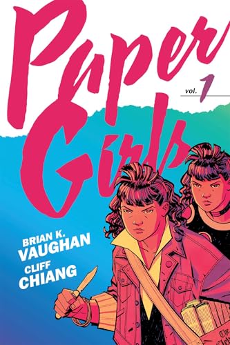 Cover of Paper Girls Vol. 1 graphic novel featuring two girls against a blue background.