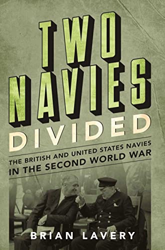 Book cover: "Two Navies Divided" with image of Churchill and naval officer.