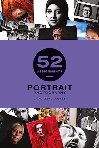 Book cover featuring a collage of diverse portraits above the title 52 Assignments Portrait Photography.
