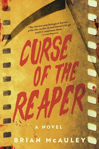 Book cover for "Curse of the Reaper," with red title and filmstrip border.