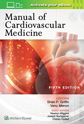 Book cover: “Manual of Cardiovascular Medicine” fifth edition, showing a heart.