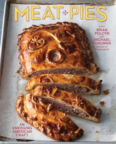 Book cover featuring a golden-brown meat pie sliced on a parchment-lined baking sheet.