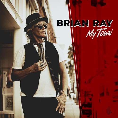 Brian Ray album cover: man in hat and sunglasses, red background.