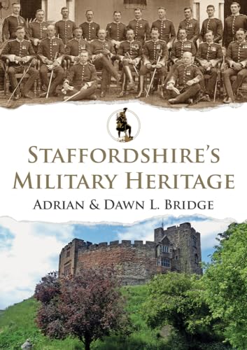 Book cover: historical soldiers, castle, and title "Staffordshire’s Military Heritage".