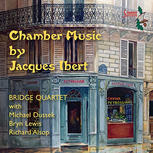 CD cover for Jacques Ibert chamber music by Bridge Quartet, painted building.
