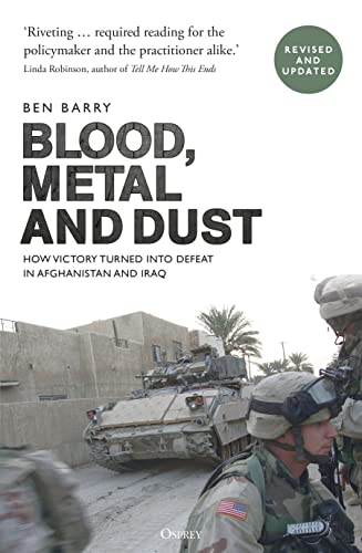 Book cover: "Blood, Metal and Dust" with soldiers and military vehicles.