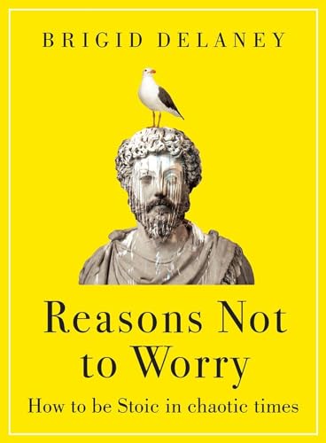 Book cover with a yellow background, a statue head with a seagull, and text.