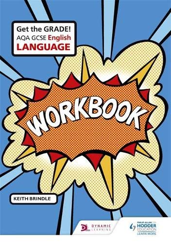AQA GCSE English Language workbook with comic-book style cover art.