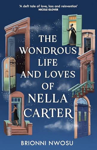 Book cover with doorways, a woman, and the title “The Wondrous Life…”