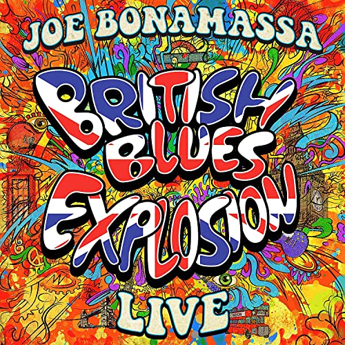 DVD cover for Joe Bonamassa’s “British Blues Explosion Live” with psychedelic art.