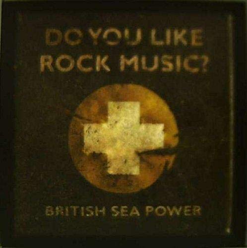 British Sea Power album cover: dark textured background, gold cross.