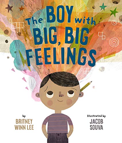 A book cover featuring a boy with colorful, abstract shapes erupting from his head.