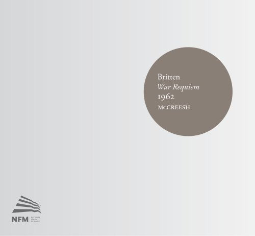 CD cover for Britten’s War Requiem, 1962, with text in a circle.