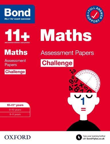 Red book cover with “11+ Maths” title and head filled with numbers.