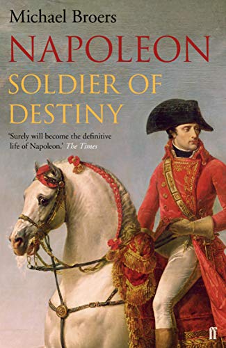 Book cover: Napoleon on horseback, in red uniform and black bicorne hat.