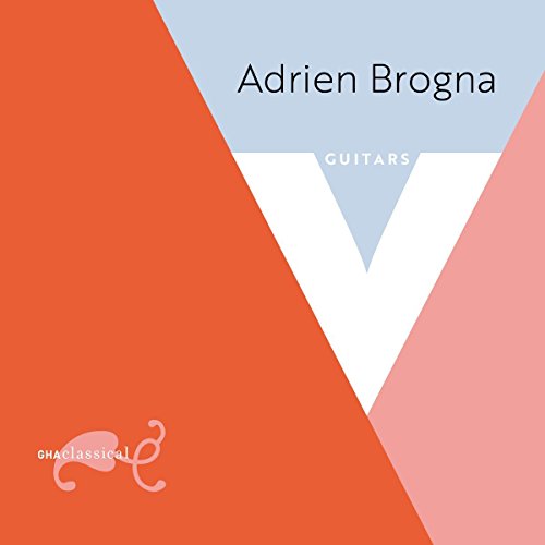 CD cover for Adrien Brogna’s “V” featuring a large white “V” shape.