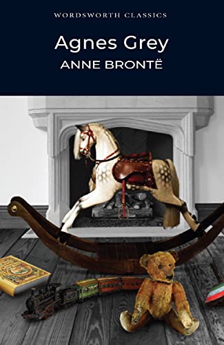Book cover for Agnes Grey by Anne Brontë featuring a rocking horse and toys.