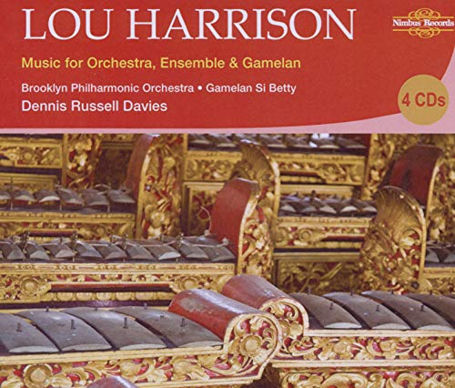 CD cover for Lou Harrison’s orchestral music featuring a gamelan.