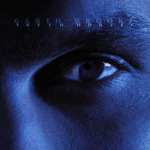 Close-up of an eye with blue tones, album cover for Garth Brooks.